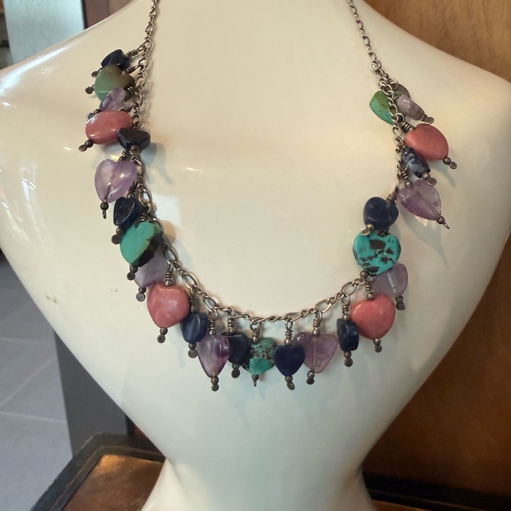 Genuine Stone Heart Necklace